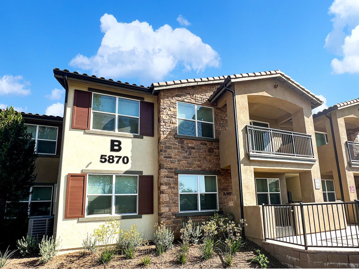 Covered parking and private balconies