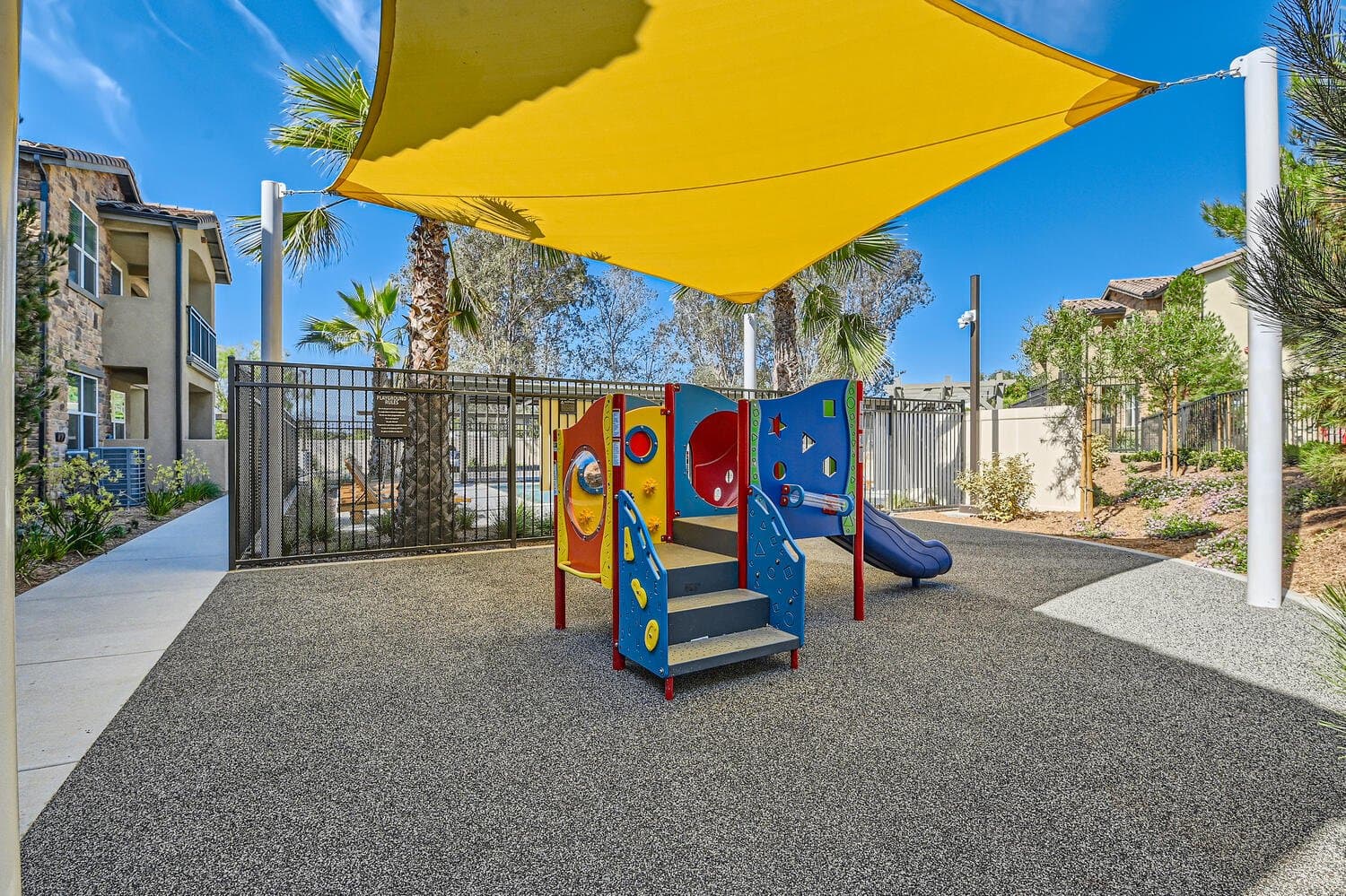 Play park with shade sail for kids